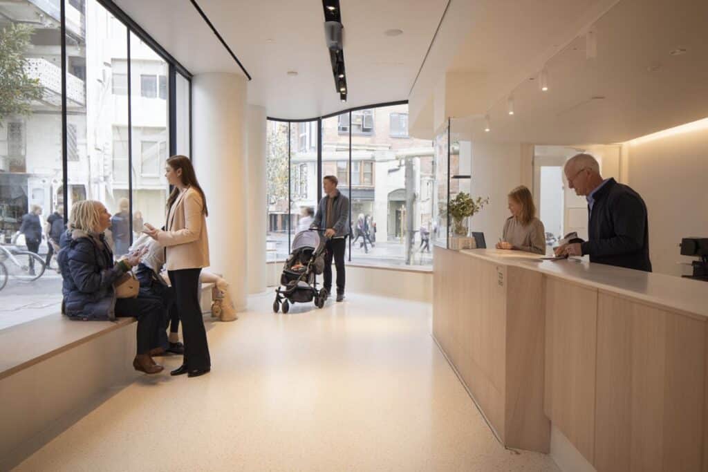 agencement entreprise espace client convivial