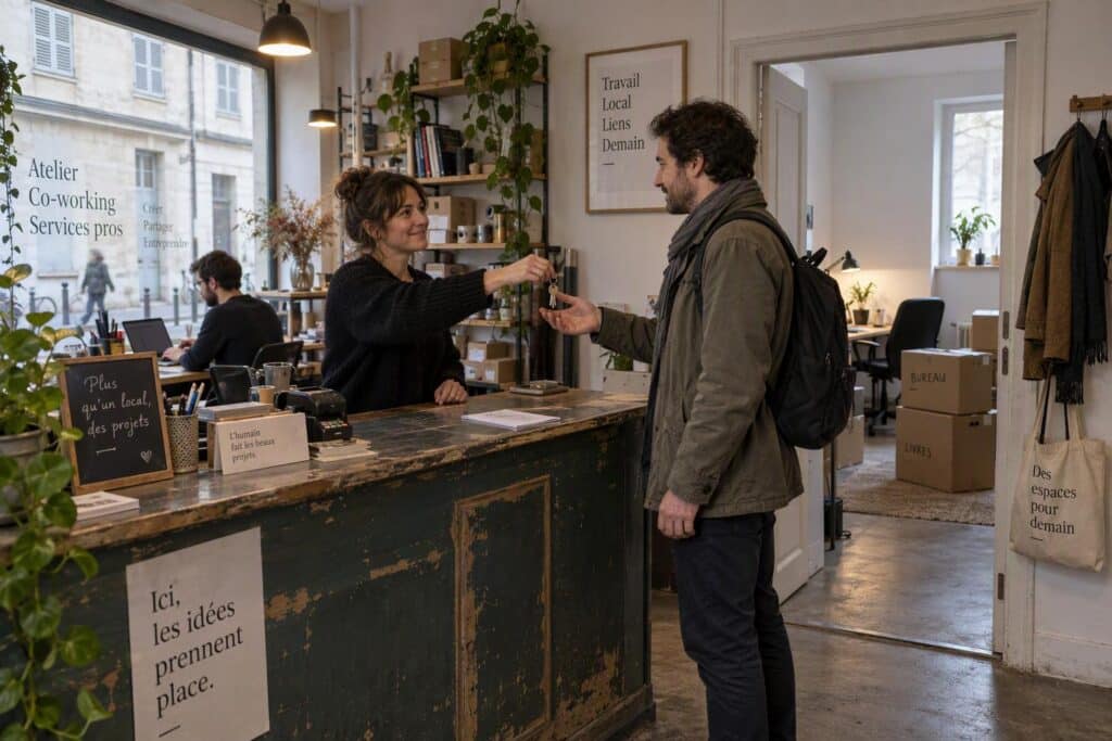 Un bail commercial et des clés évoquent la sous-location d'un local