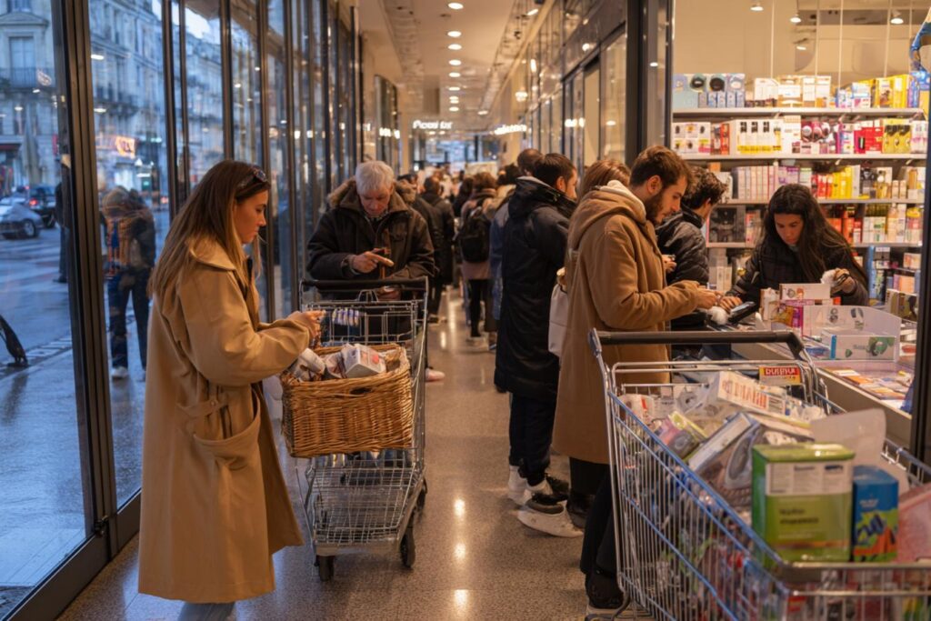 clients fesant des achats pendant black friday