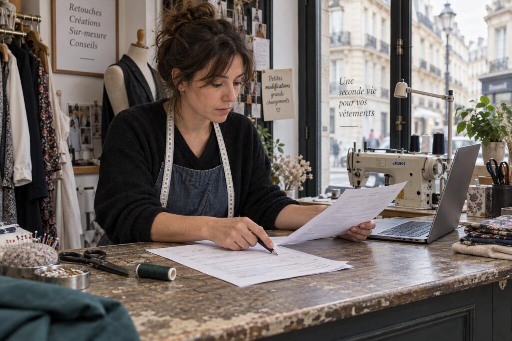 Un document d'entreprise affiche les mentions code NAF et code APE