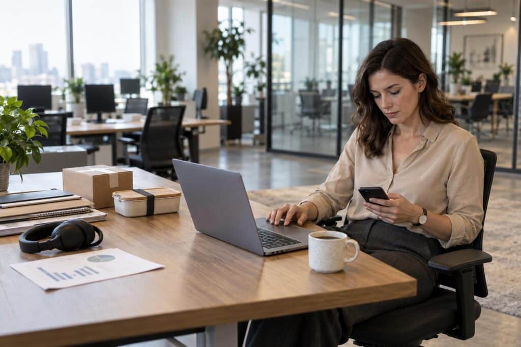 employe en tache personnelle au bureau