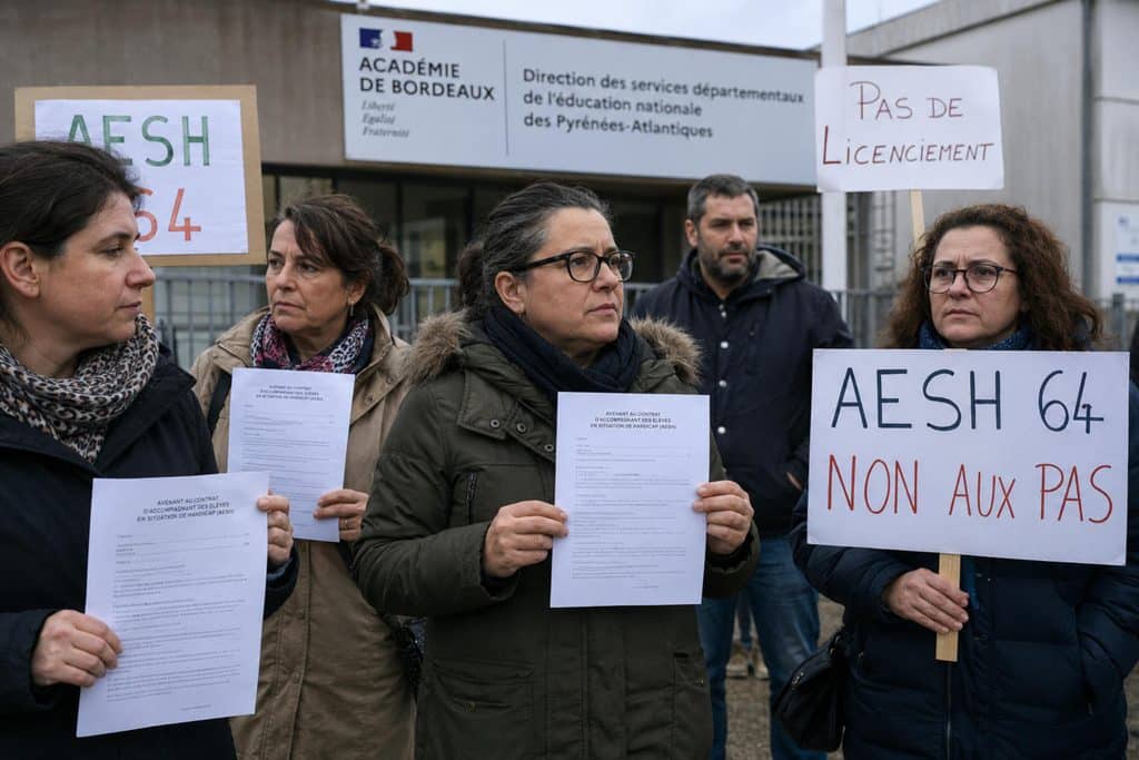 mobilisation lancée par la fsu snuipp 64 pour les aesh des pyrénées atlantiques