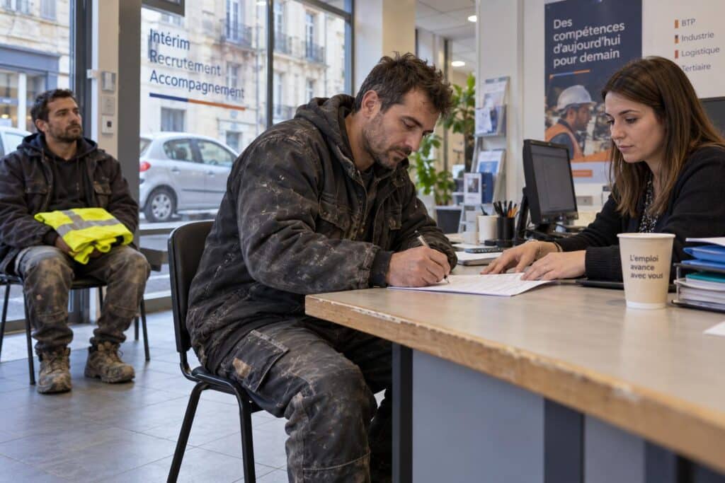 Un contrat d'intérim illustre la souplesse de l'emploi