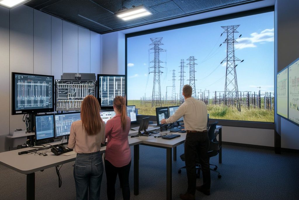 techniciens formes lignes haute tension